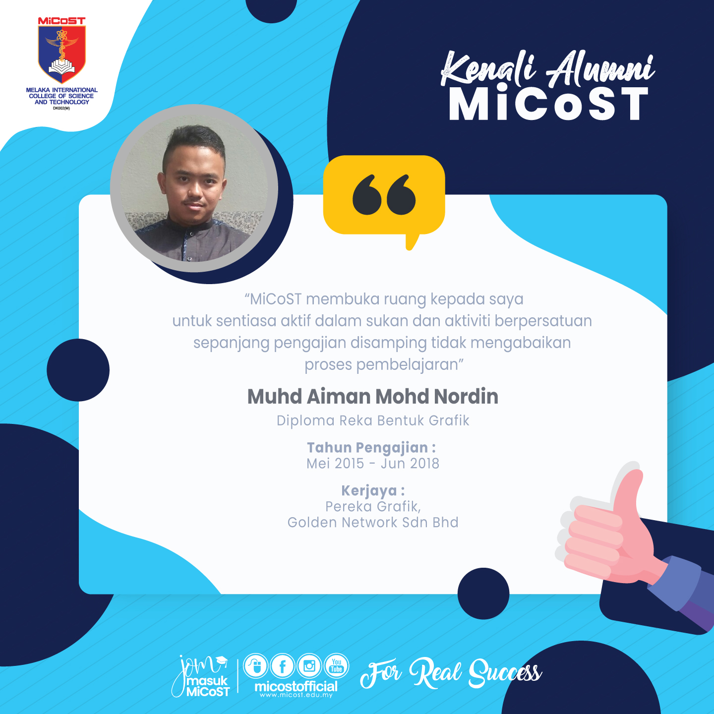 MiCoST  Melaka International College of Science and 