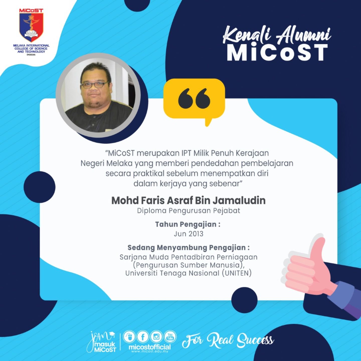 MiCoST  Melaka International College of Science and 